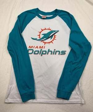 Artex Miami Dolphins Vintage Raglan Long Sleeve Shirt Size M. A-0016